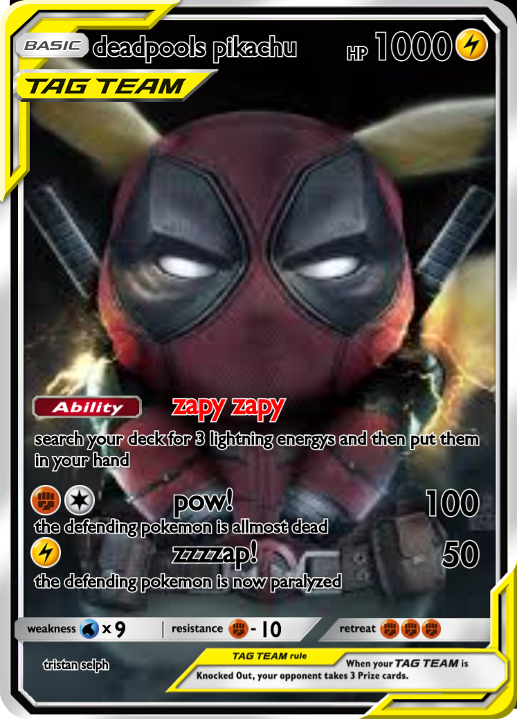 deadpools pikachu - PokeCardMaker