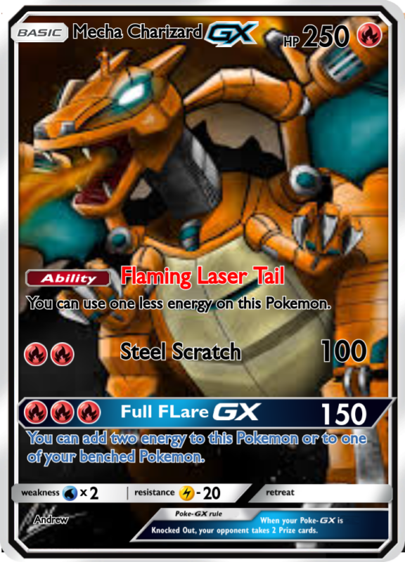 mecha charizard poke card