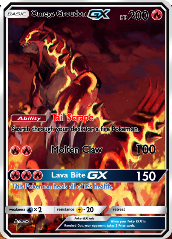 omega groudon poke card