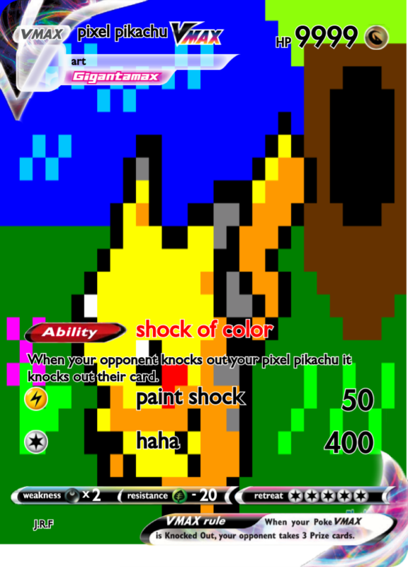 pixel pikachu vmax poke card 4