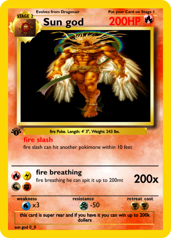 sun god poke card