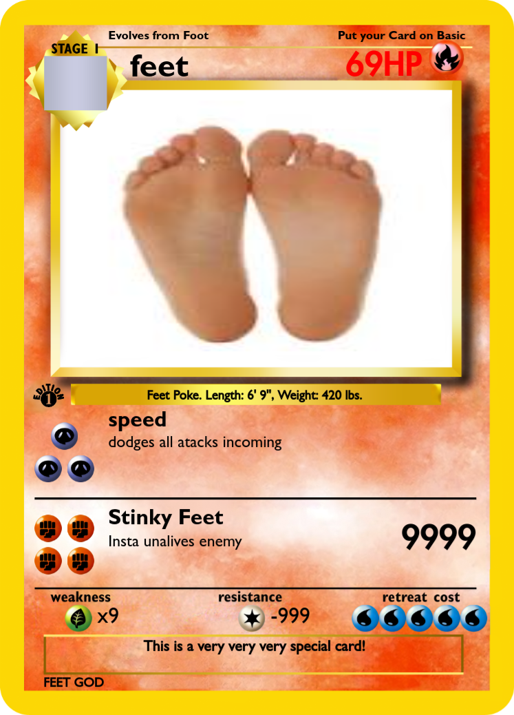 feet poke card
