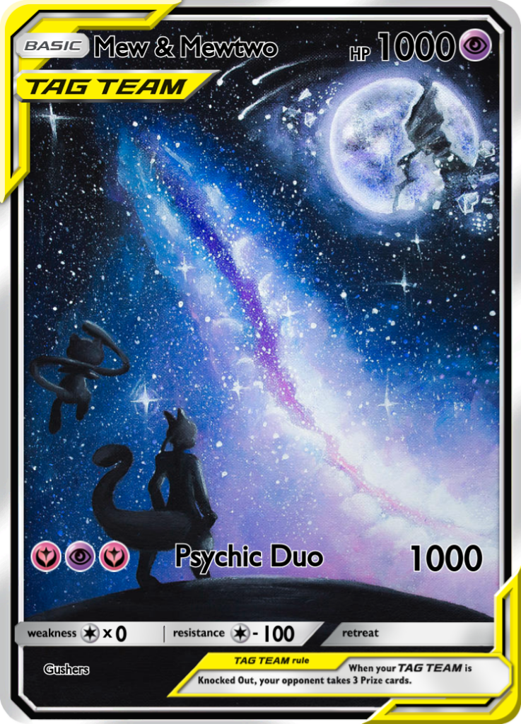 Mew and Mewtwo Tag Team - PokeCardMaker