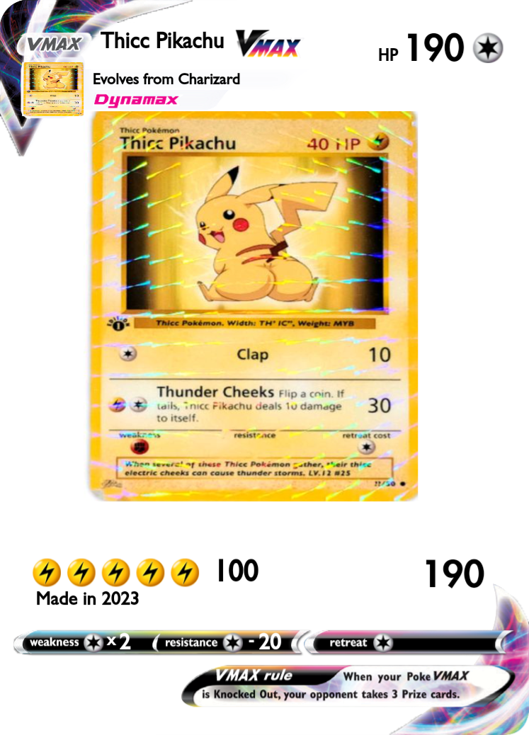 Thicc Pikachu - PokeCardMaker